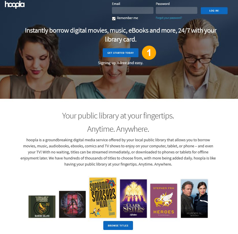 hoopla webpage