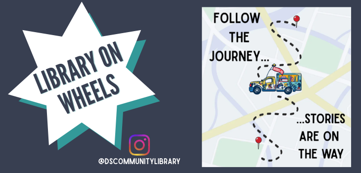 Bookmobile on a journey across map