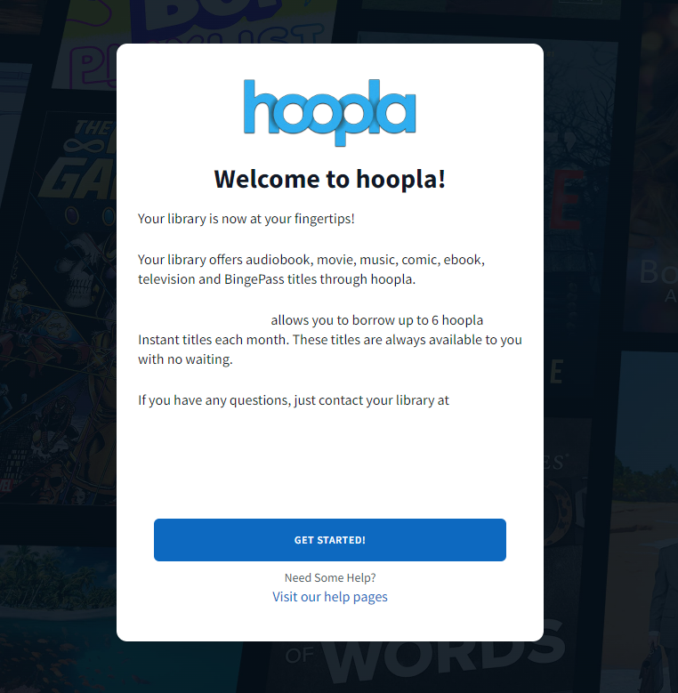 hoopla finish screen