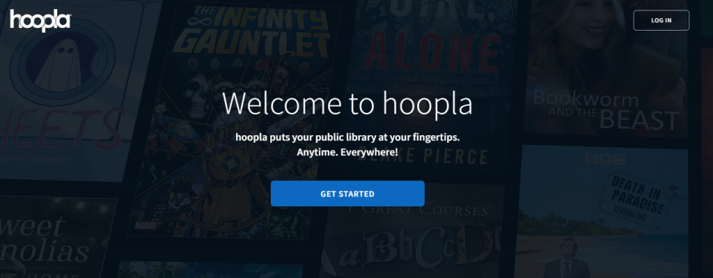 hoopla Getting Started screen