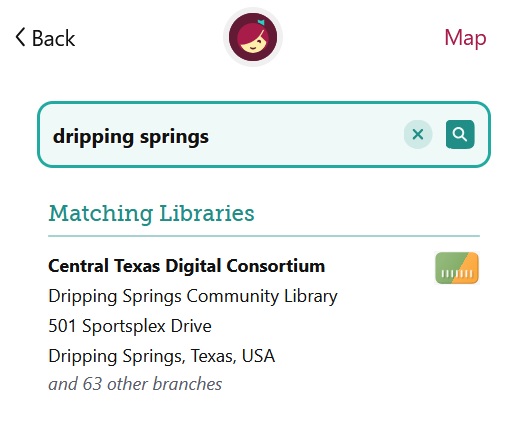 Libby app matching libraries list